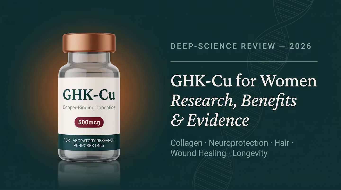 GHK-Cu peptide vial or molecular visualization